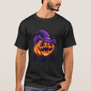 Camiseta Pumpkin Jack O' Lanterna Face Mau Sorria Halloween