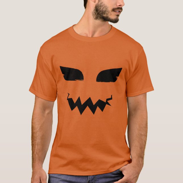 Camiseta Pumpkin Jack o Lanterna Halloween Cara assustadora (Frente)