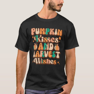 Camiseta Pumpkin Kisses E Colheita De Desejos Cai No Outono