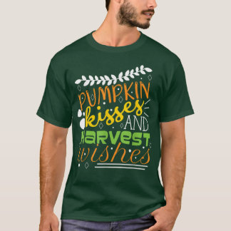Camiseta Pumpkin Kisses Harvest deseja o outono