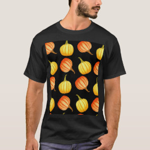Camiseta Pumpkin Laranja: Padrão De Aquarela Sem Costura.