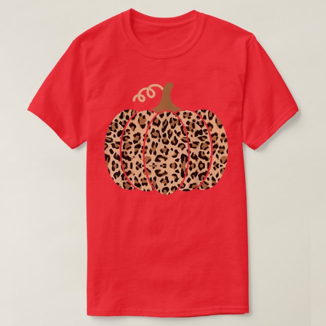 Camiseta Pumpkin Leopard Impressão para Meninas Adolescente (Frente do Design)