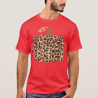 Camiseta Pumpkin Leopard Impressão para Meninas Adolescente