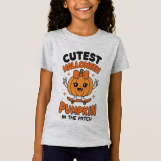 Camiseta Pumpkin mais fofo no Patch - Halloween bonito