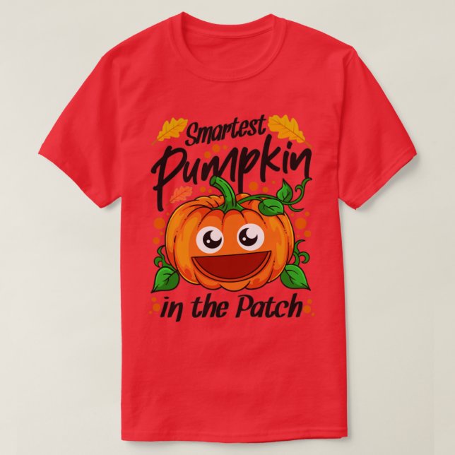 Camiseta Pumpkin Mais Inteligente No Halloween Do Patch (Frente do Design)