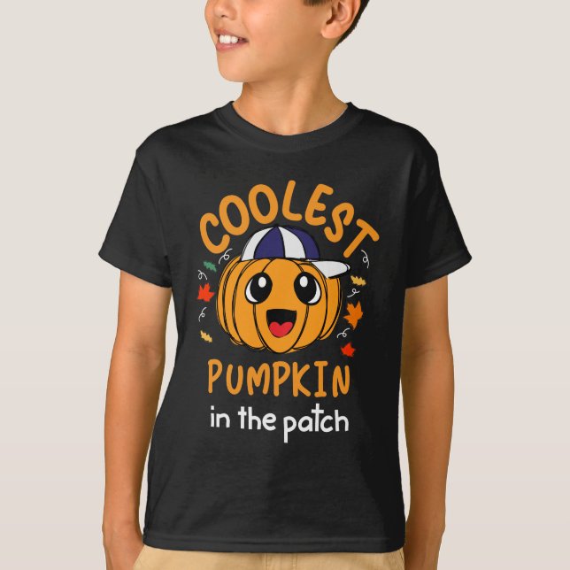 Camiseta Pumpkin mais legal do garoto de ação de graças (Frente)