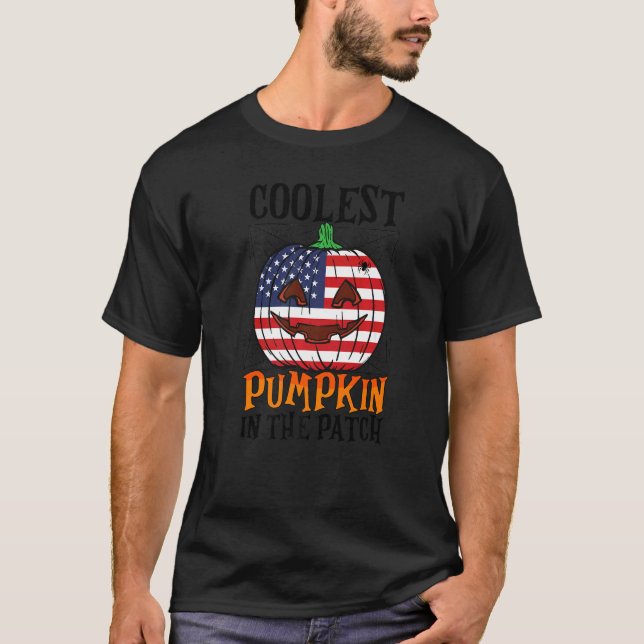 Camiseta Pumpkin Mais Legal No Patch US Flag Jack Ou2019 L (Frente)