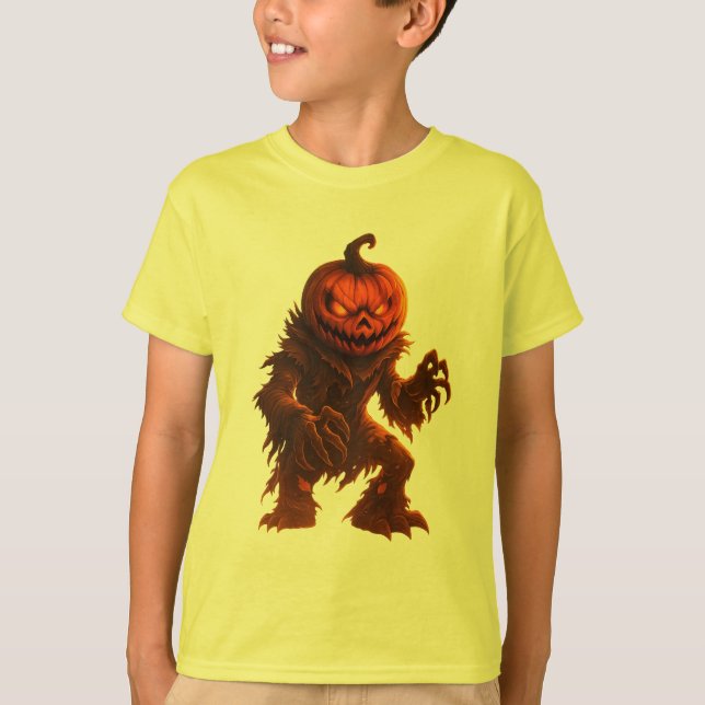 Camiseta Pumpkin Monster Halloween Design (Frente)