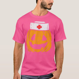 Camiseta Pumpkin Nurse Funny Scary Halloween Costume RN CNA