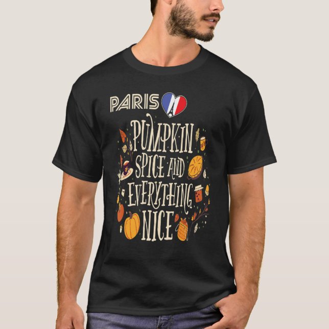 Camiseta Pumpkin Paris Autumn Eiffel Tower Fall in France (Frente)