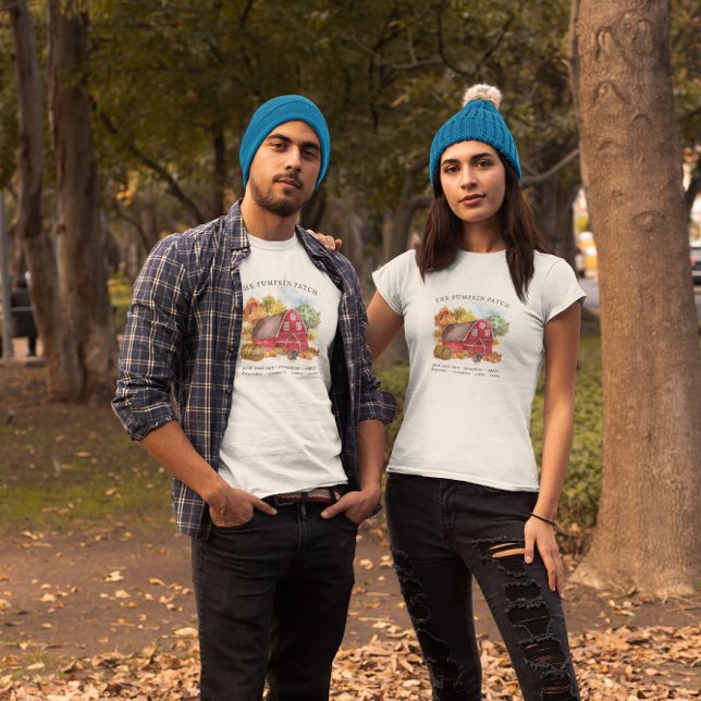 Camiseta Pumpkin Patch Family Fazenda Rustic Barn Caiu (Criador carregado)