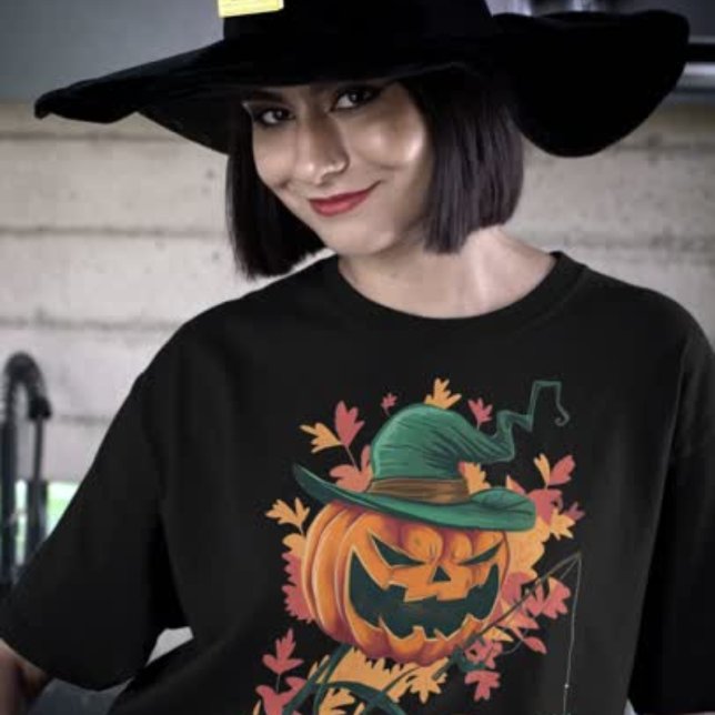 Camiseta Pumpkin pega aranha para o Halloween (Criador carregado)