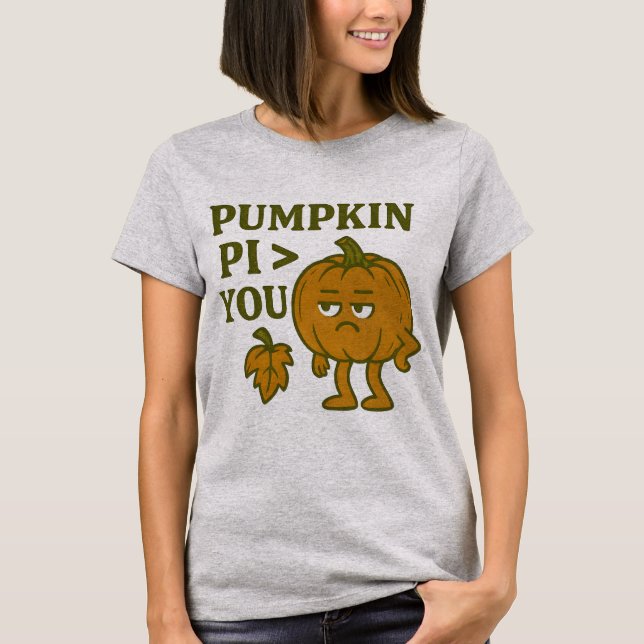 Camiseta Pumpkin Pi Maior Que Você | Matemática Di (Frente)