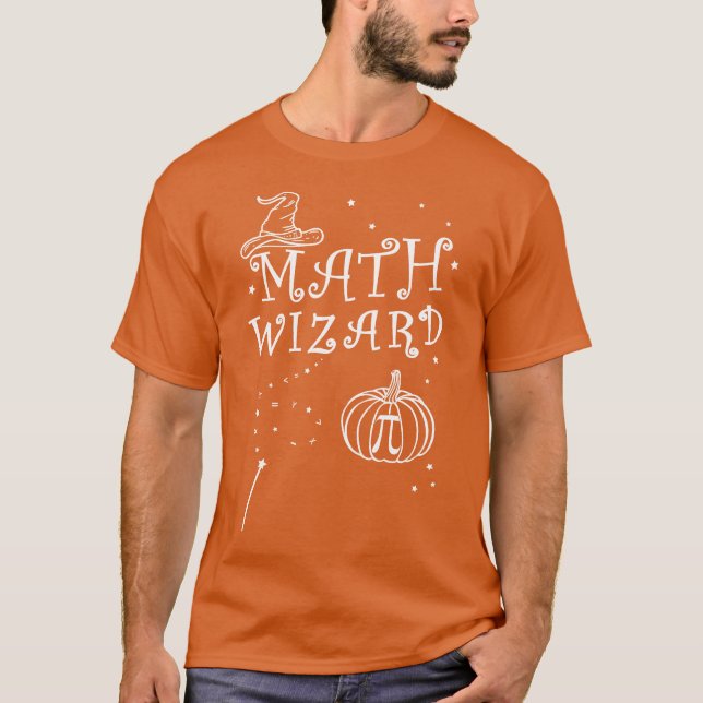 Camiseta Pumpkin Pi Pie Wizard Halloween Do Professor De Ma (Frente)