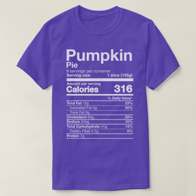 Camiseta Pumpkin Pie Nutrition Engraçado Ação de Graças Fác (Frente do Design)