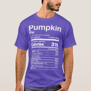 Camiseta Pumpkin Pie Nutrition Engraçado Ação de Graças Fác