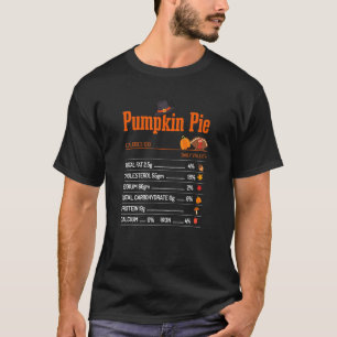 Camiseta Pumpkin Pie Nutrition Facts Graças Matching