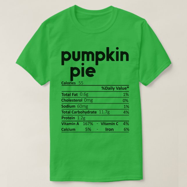 Camiseta Pumpkin Pie Nutrition Fata Engraçado Ação de Graça (Frente do Design)