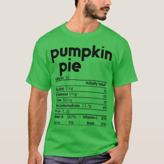Camiseta Pumpkin Pie Nutrition Fata Engraçado Ação de Graça