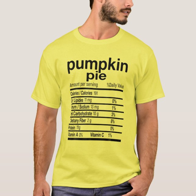 Camiseta Pumpkin Pie Nutrition Fata Engraçado Ação de Graça (Frente)
