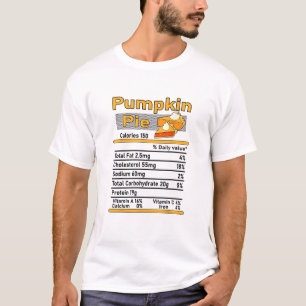 Camiseta Pumpkin Pie Nutrition Fatos Família Ação de Graças