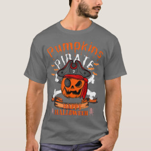 Camiseta Pumpkin Pirate Happy Halloween, festa do horror do