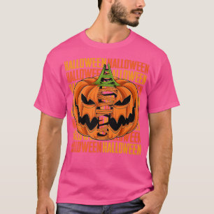 Camiseta Pumpkin Preguiçoso Halloween Costume Assustador Ja