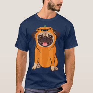 Camiseta Pumpkin Pug Dog Halloween Ação de Graças Pug