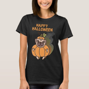 Camiseta Pumpkin Pug Happy Halloween 16
