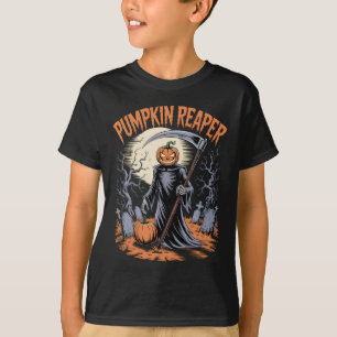 Camiseta Pumpkin Reaper Gothic Halloween Spooky Pumpkin