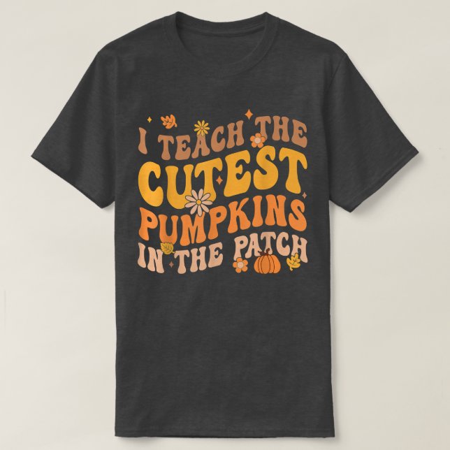 Camiseta Pumpkin Retro Groovy Coolest No Hallowee Do Patch (Frente do Design)