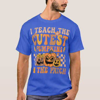 Camiseta Pumpkin Retro Groovy Coolest No Hallowee Do Patch