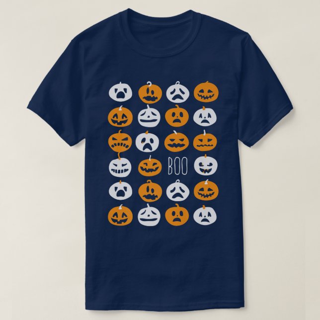 Camiseta Pumpkin Rosto Preguiçoso Halloween Figurume Bonito (Frente do Design)