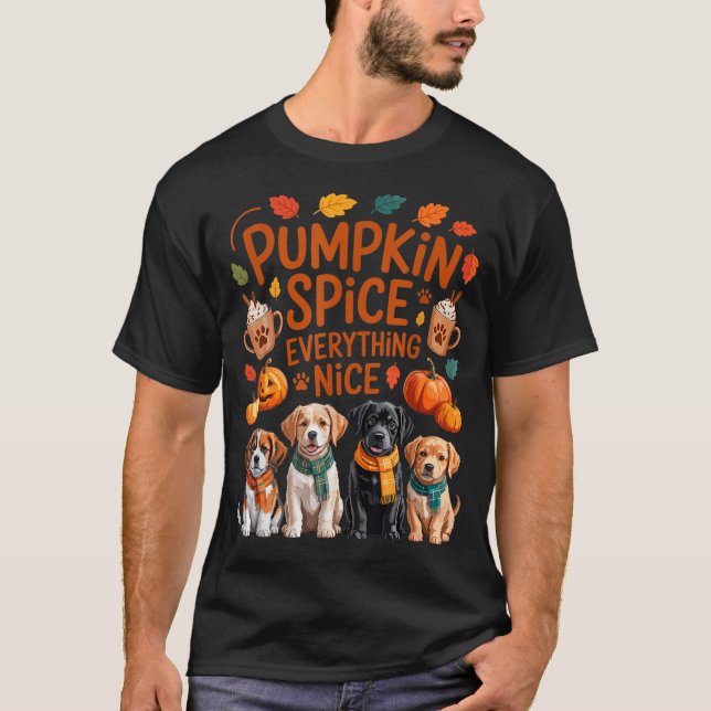 Camiseta Pumpkin Sce Everything Nice Fall Dog Lovers Addict (Frente)