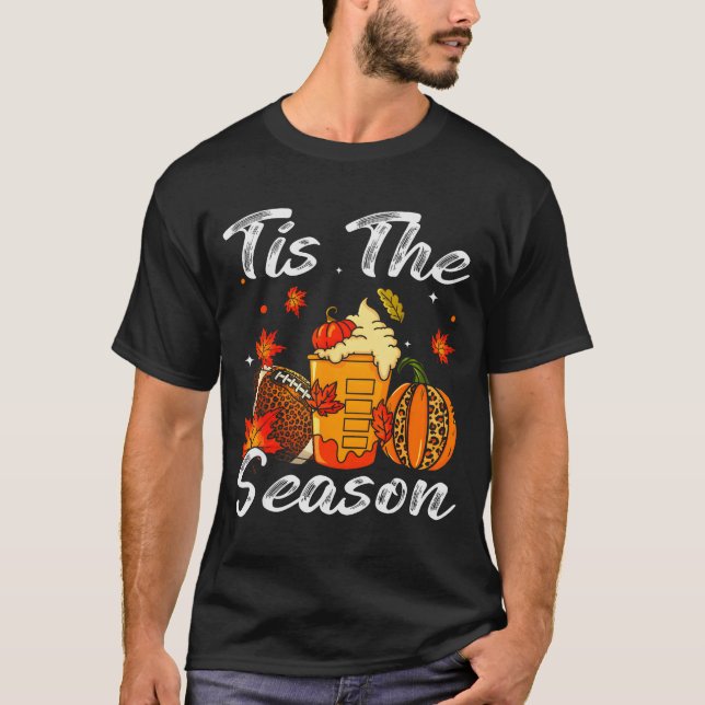 Camiseta Pumpkin Sce Football Tis The Season Fall Thanksgiv (Frente)