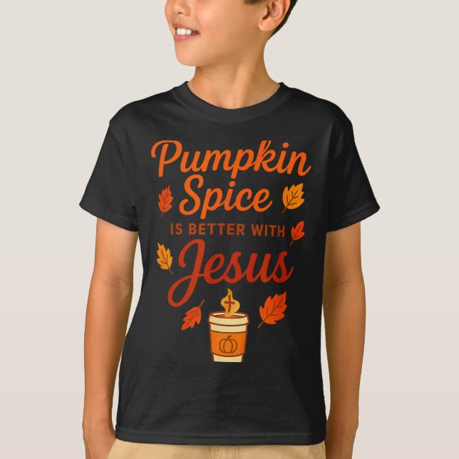 Camiseta Pumpkin Sce Is Better With Jesus  (Frente)