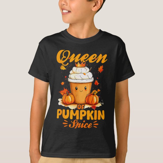 Camiseta Pumpkin Sce Latte Fall Season Queen Of Pumpkin Sce (Frente)
