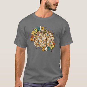 Camiseta Pumpkin Season Floral Fall Spooky Retro Halloween