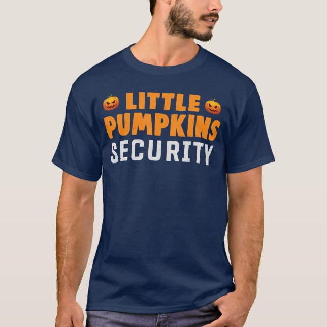 Camiseta Pumpkin Security Adult Halloween Costume For Trick (Frente)