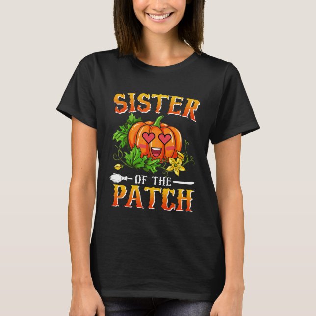 Camiseta Pumpkin Sister of the Patch  Halloween Family Matc (Frente)