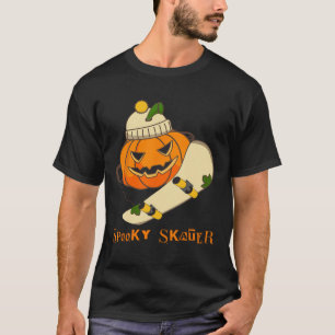 Camiseta Pumpkin Skateboard Halloween Figurume Diversão Ska