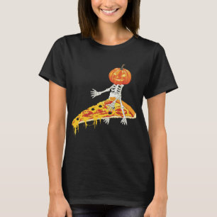 Camiseta Pumpkin Skeleton Pizza Halloween