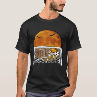 Camiseta Pumpkin Skeleton Soccer Goeeper Halloween Goal
