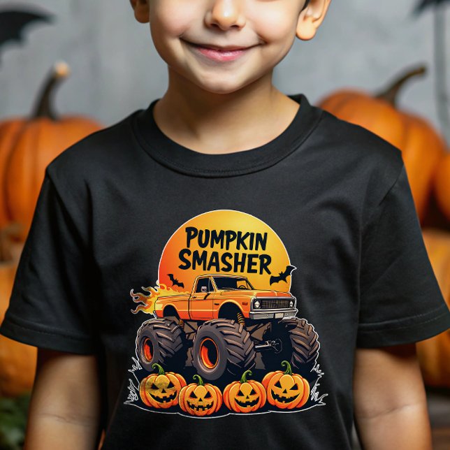 Camiseta Pumpkin Smasher Monster Kids Halloween (Criador carregado)