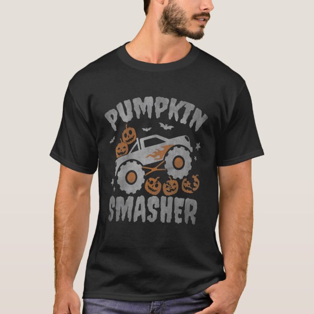 Camiseta Pumpkin Smasher Toddler Halloween Para Monster Tru (Frente)