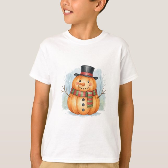 Camiseta Pumpkin snowman (Frente)