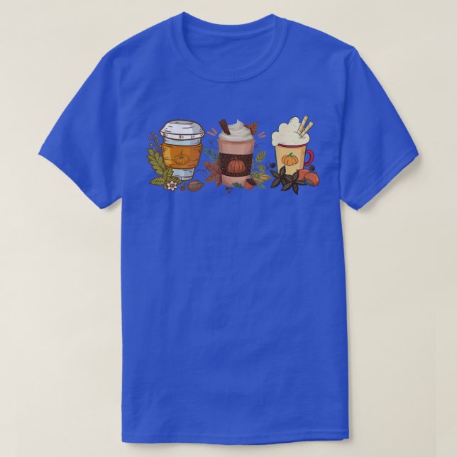 Camiseta Pumpkin Spice Coffee Lateral Cair Sai do Outono (Frente do Design)