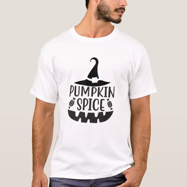 Camiseta Pumpkin Spice com uma Bruxa Jack-O-Lanterna (Frente)