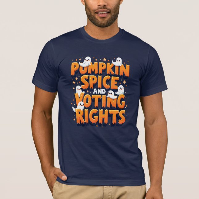 Camiseta Pumpkin Spice e direitos de voto no Halloween (Frente)