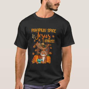 Camiseta Pumpkin Spice E Jesus Cristo outono